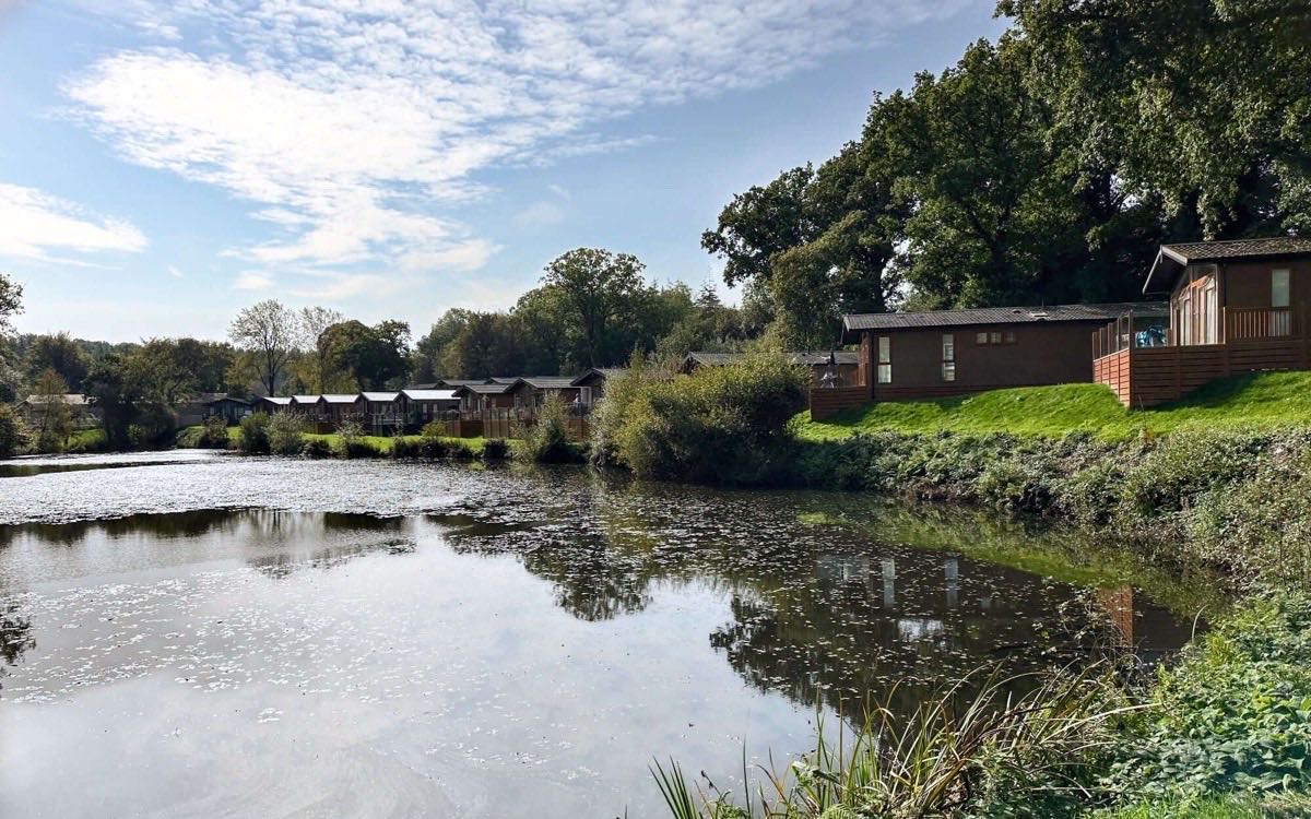 Lakesong Lodges viewed from across the lake